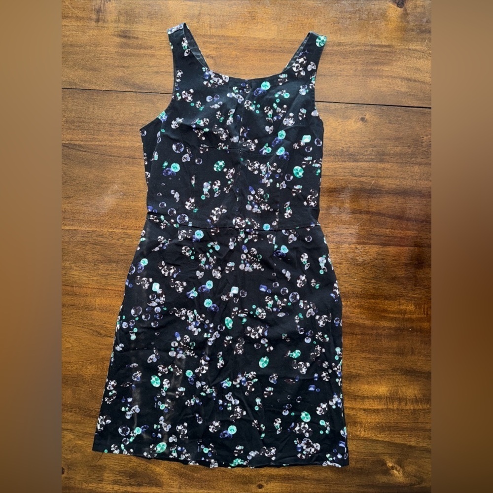 Attention Womens Black Sheath Dress Tank Sleeveless Pockets Cotton Stretch Sz. 4
